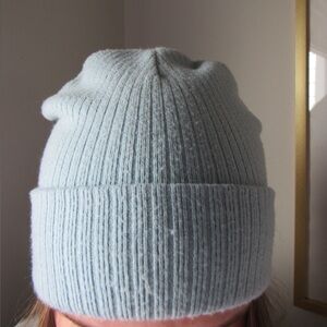 Light Blue Ribbed Beanie